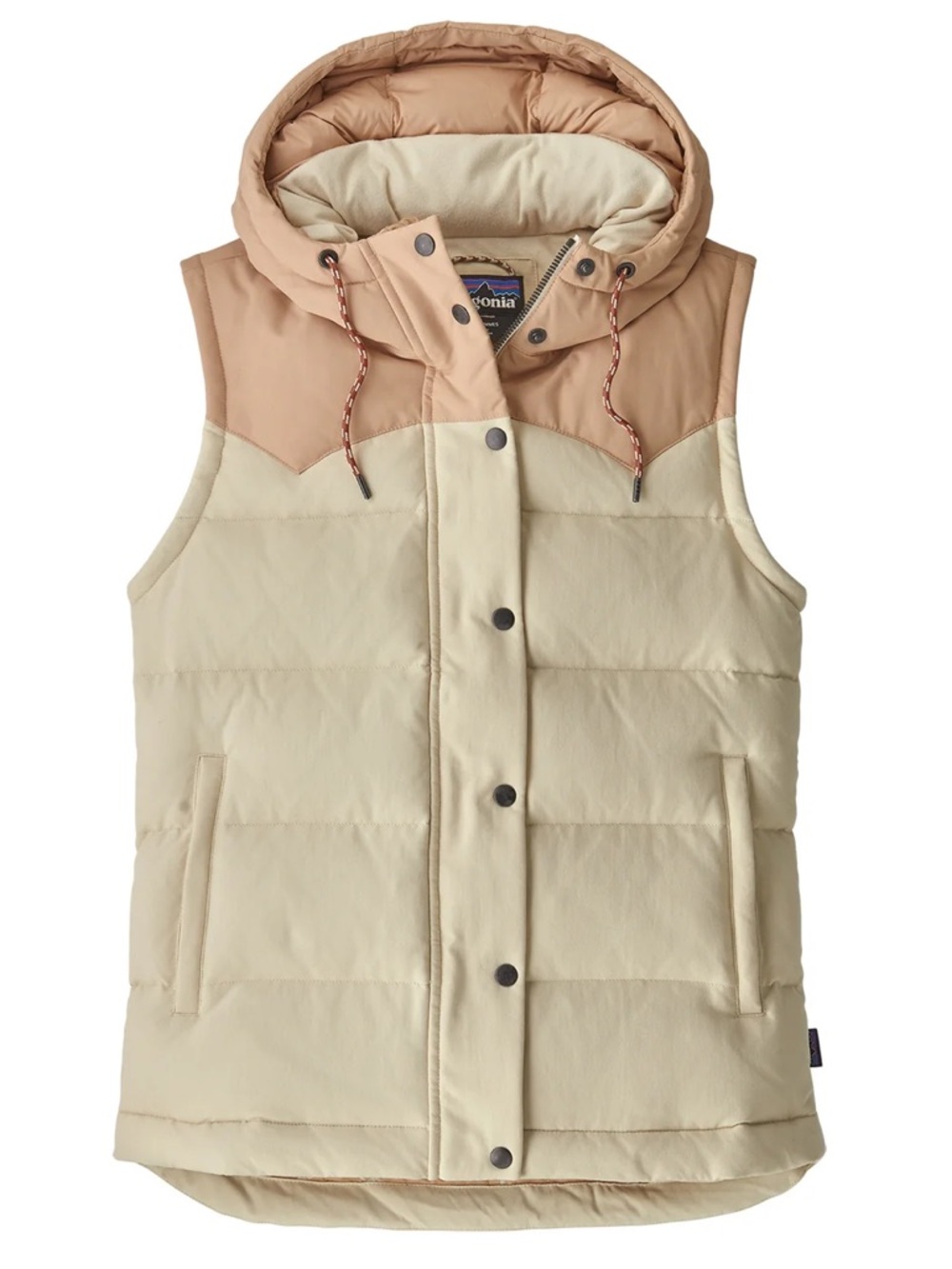 Patagonia Two-Tone Hooded Vest - Beige and Cream